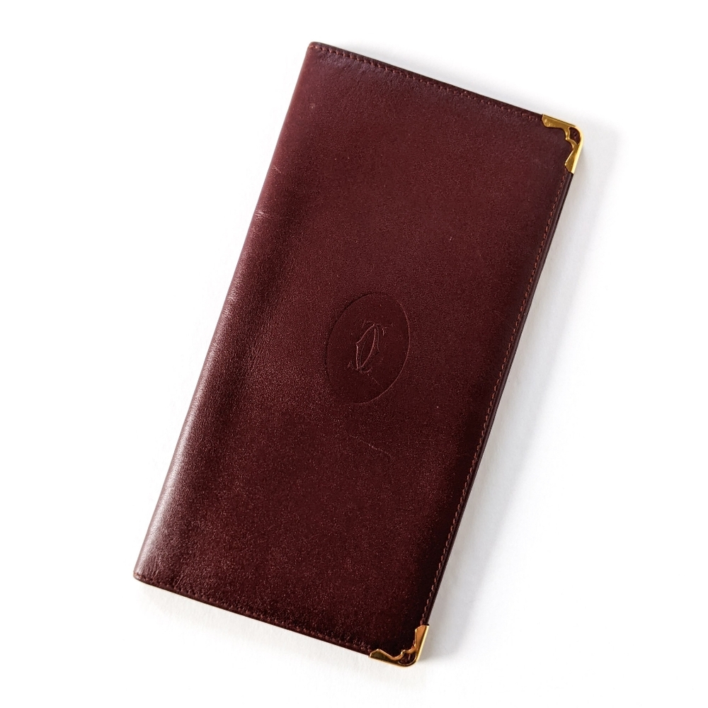 Vintage Cartier Bordeaux Leather Wallet